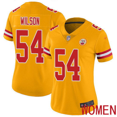 Women Kansas City Chiefs #54 Wilson Damien Limited Gold Inverted Legend Nike NFL Jersey->women nfl jersey->Women Jersey